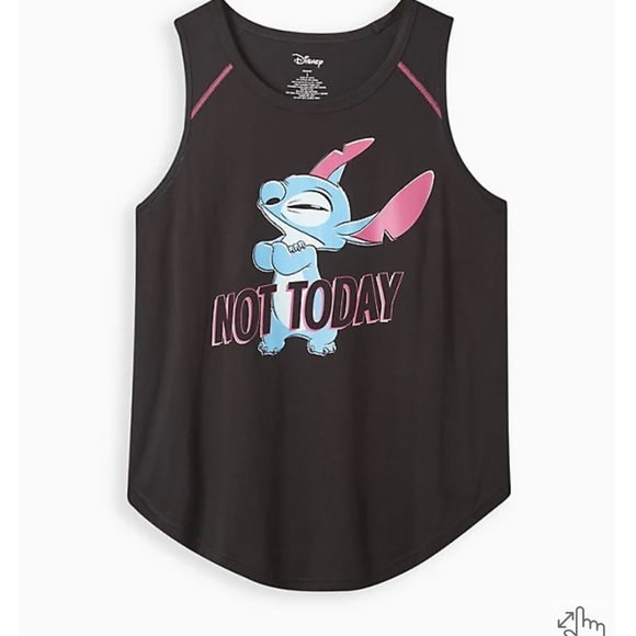 SOLD! DISNEY LILO & STITCH ACTIVE TANK - PERFORMANCE COTTON NOT TODAY BLACK - Picture 3 of 10